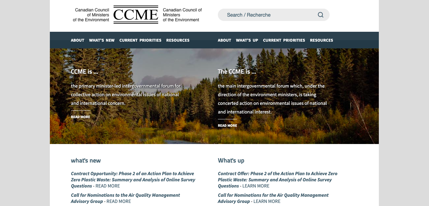 Canadian Council of Ministers of the Environment (CCME)