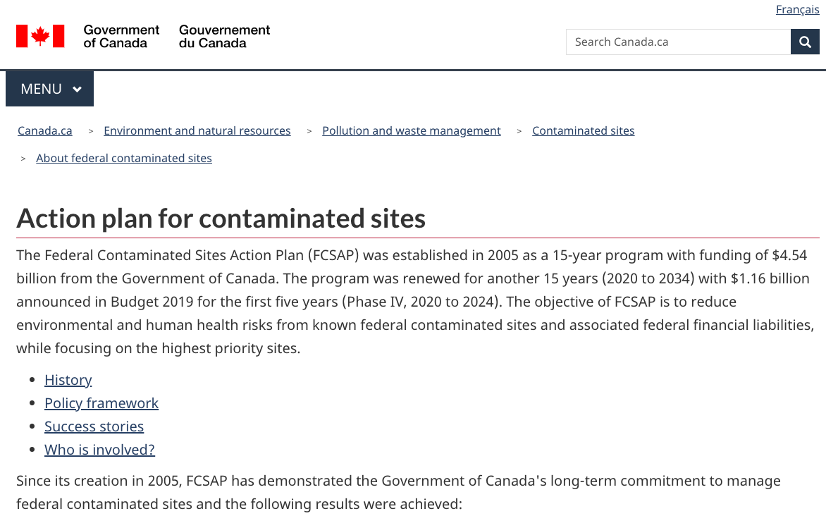 Federal Contaminated Sites Action Plan (FCSAP)